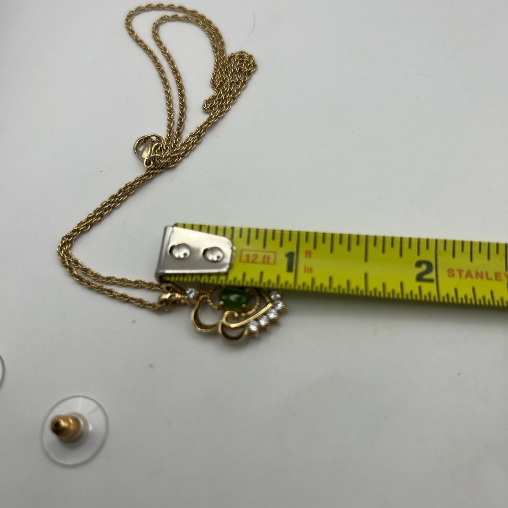 Joseph Cleary JC Green Chalcedony gemstones and CZ diamonds necklace and earring - Picture 9 of 15